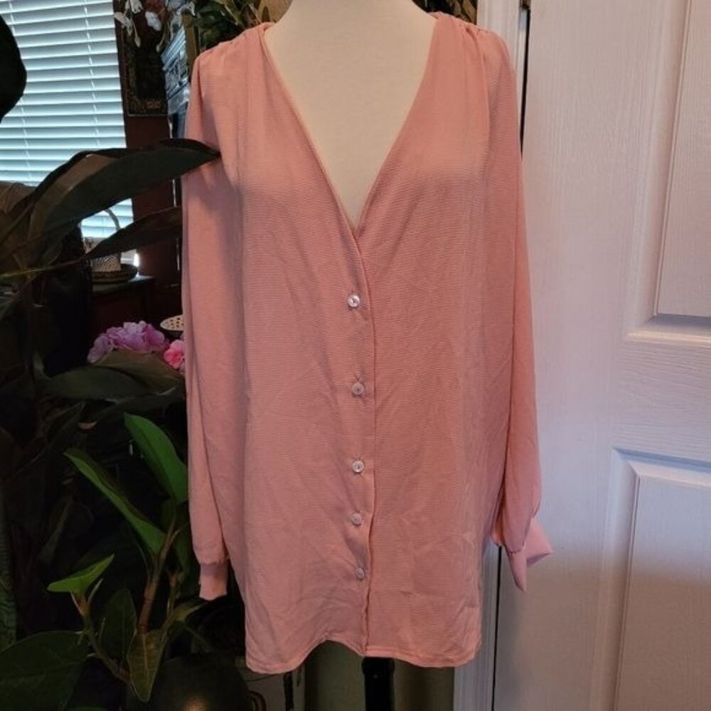 Sexy low cut blouse top women's career work size XL